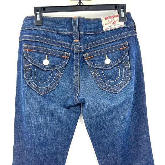 Vintage True Religion Y2K Dark Wash Flare Jeans Made in USA Women's 28 - Picture 5 of 8